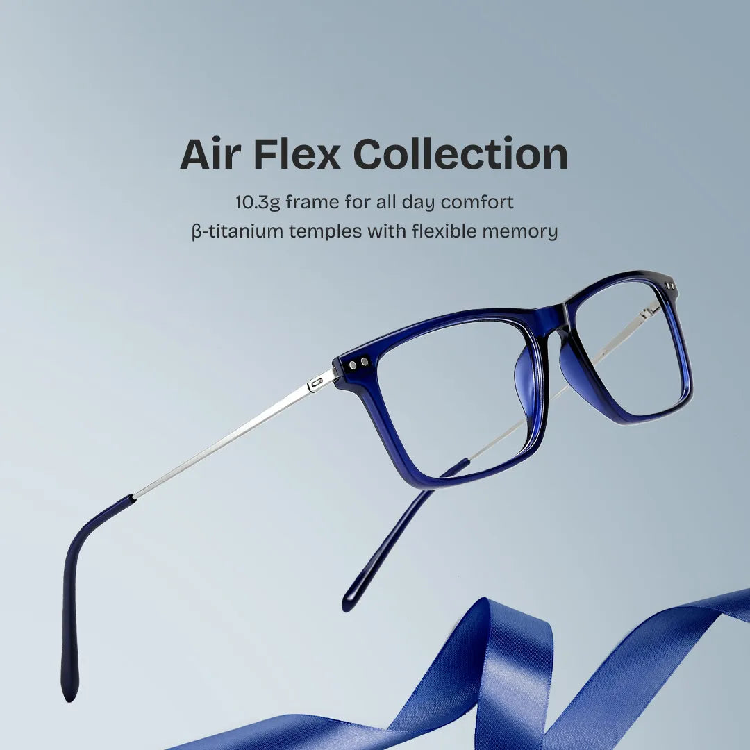 Eleanor Rectangle Blue Glasses