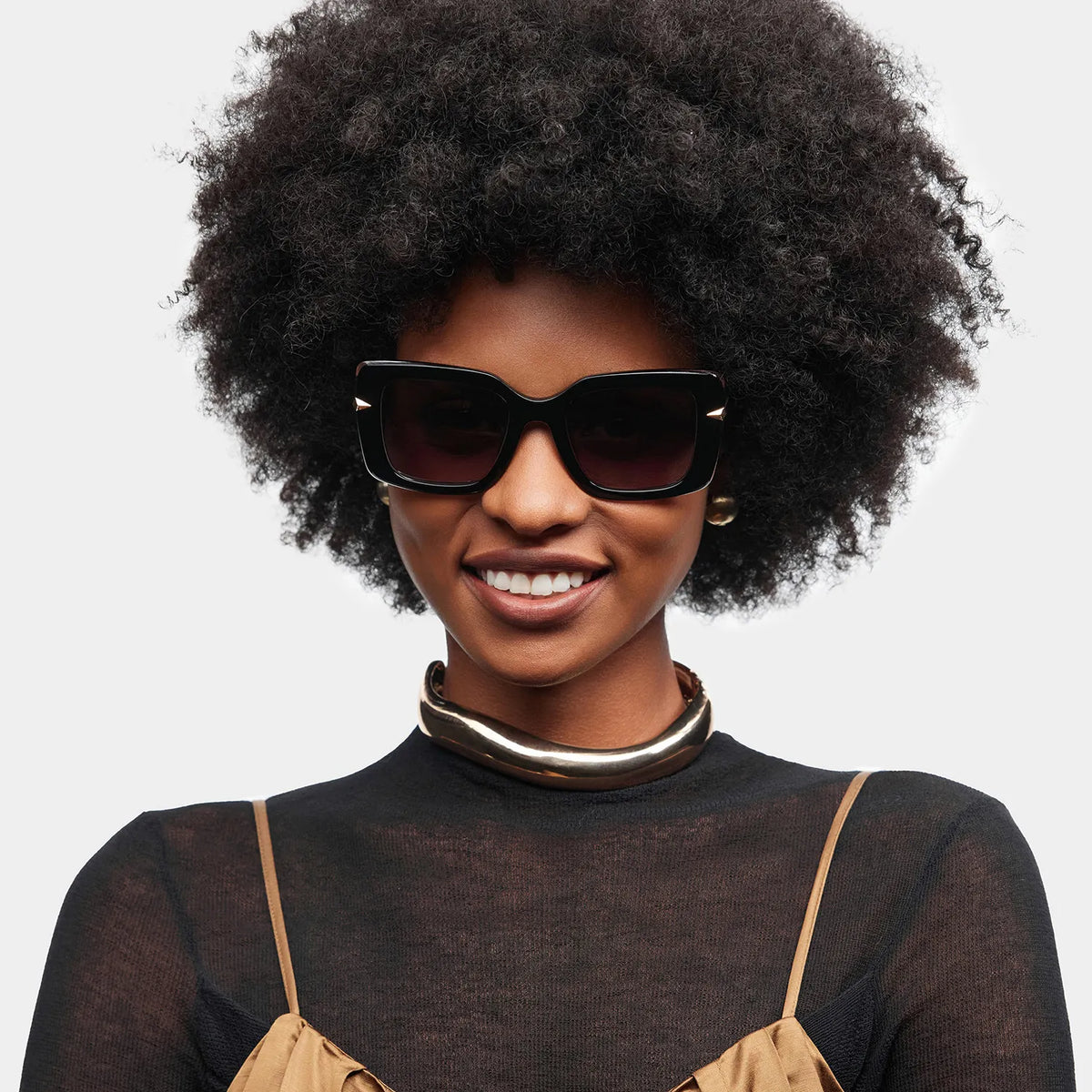 Neon Square Black Polarized Sunglasses