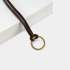 Adjustable Eyeglasses Leather Strap Alloy Ring