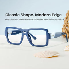 Nora Blue Aviator Glasses