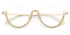 Sparkle Cateye Gold Glasses