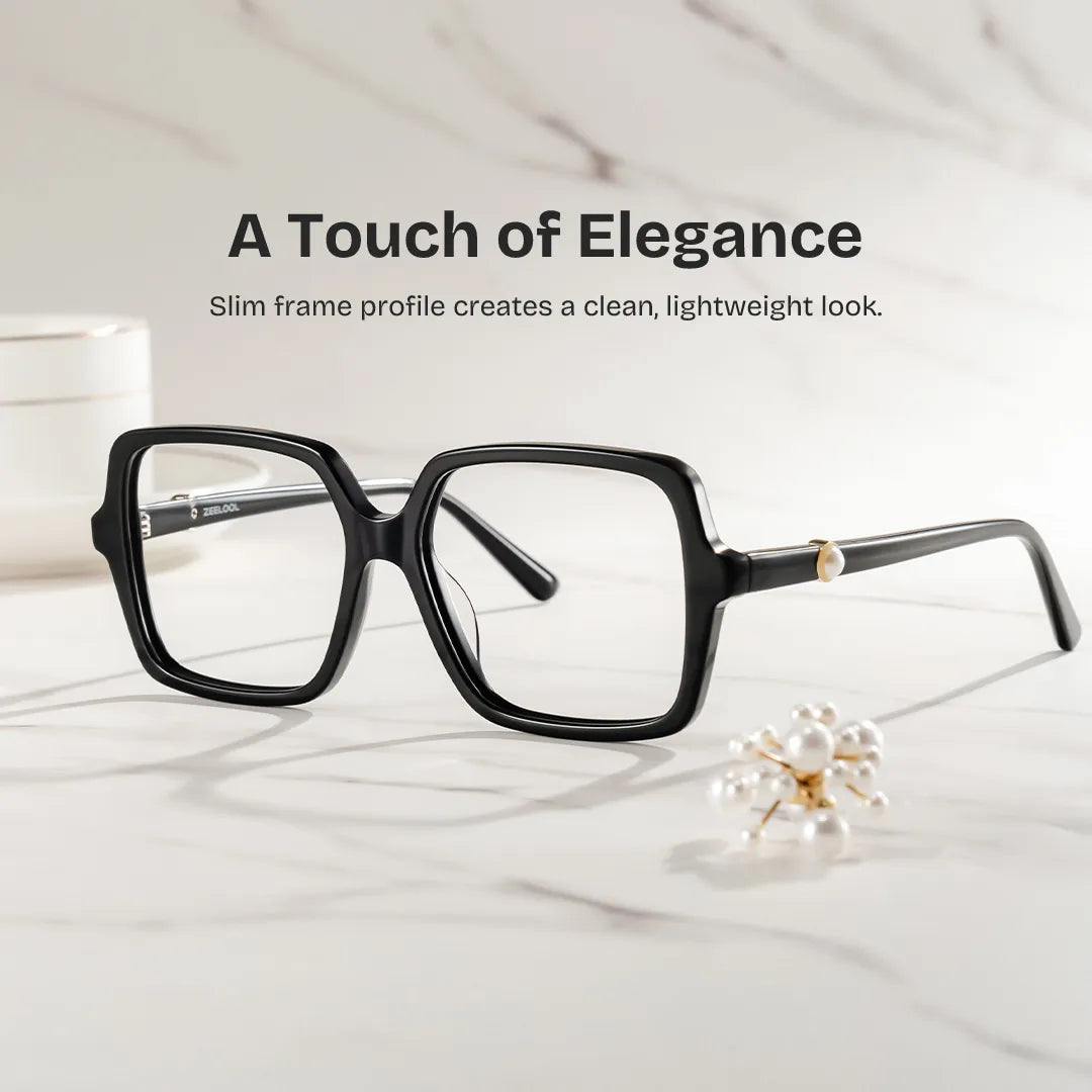 Elena Black Square Glasses