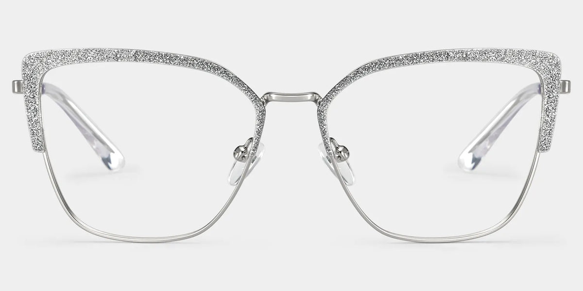 Javier Rectangle Silver Glasses