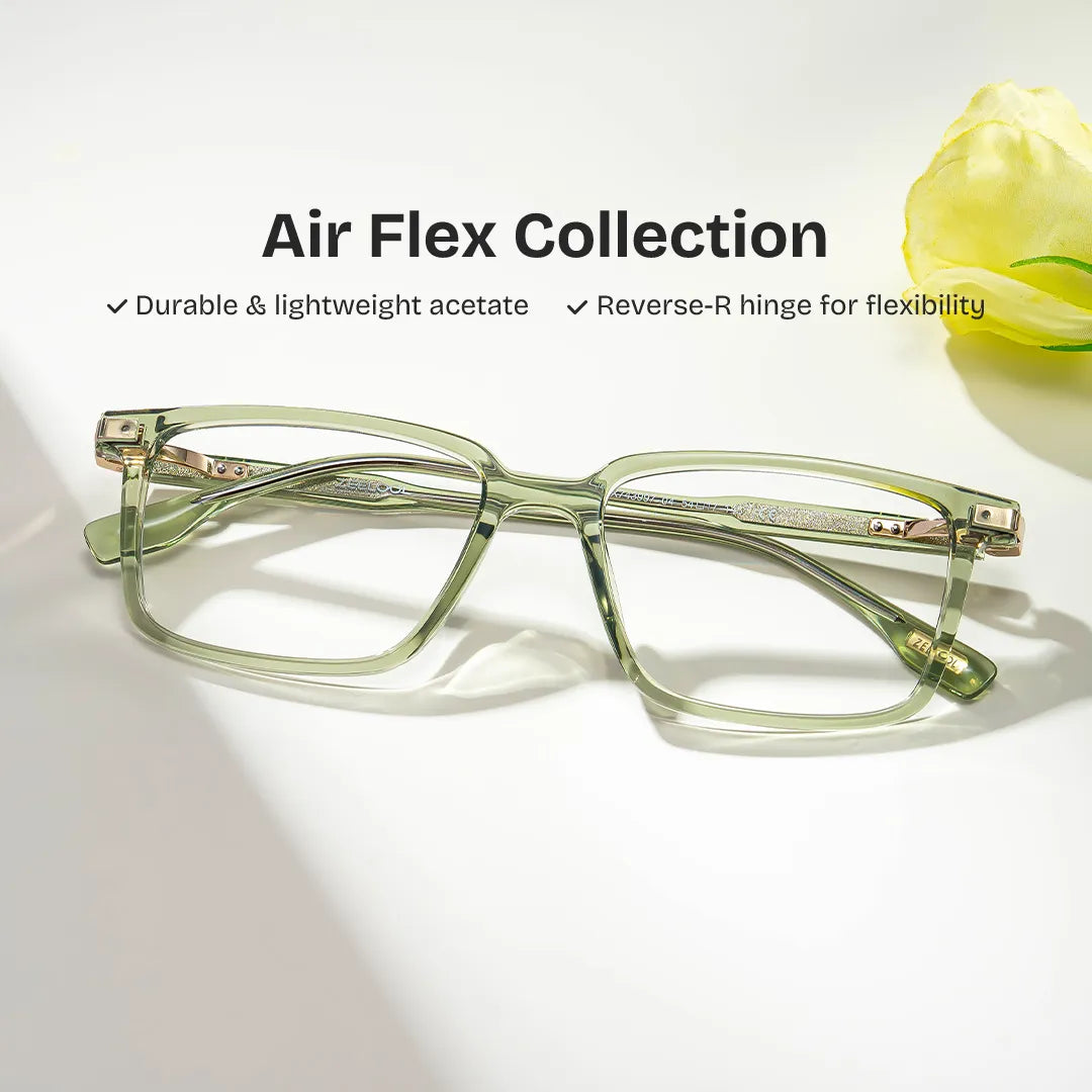 Cyrus Rectangle Green Glasses