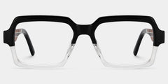 Jack Rectangle Black & Clear Glasses