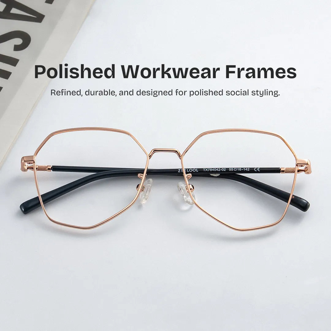 Bivins Geometric Gold Glasses