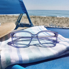 Caroline Blue Square Glasses