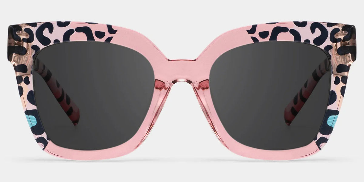 Malcolm Square PinkLeopard Glasses