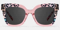 Malcolm Square PinkLeopard Glasses