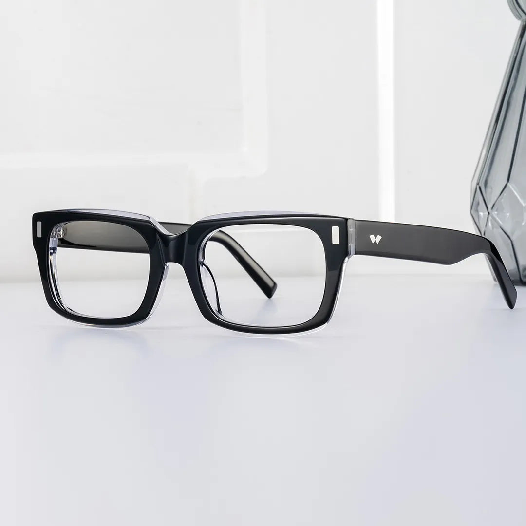 Fayssel Rectangle Black Glasses