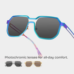 Hype Geometric Iridescent Glasses