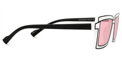 Zephyr Rectangle White Glasses