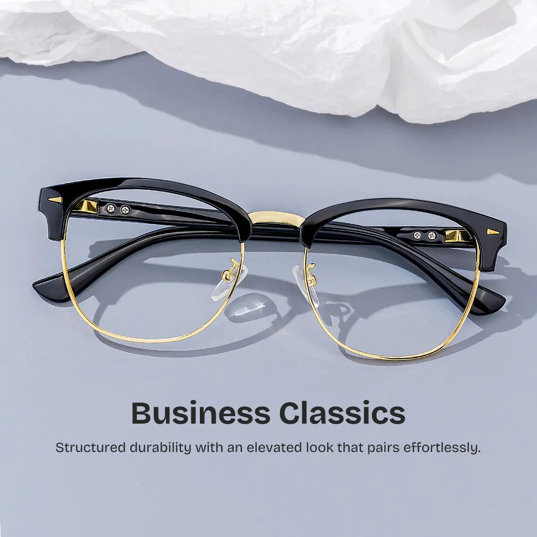 Lasha Browline Black Glasses