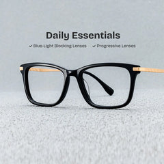 Zane Rectangle Black Glasses