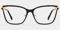Elise Rectangle Black Glasses