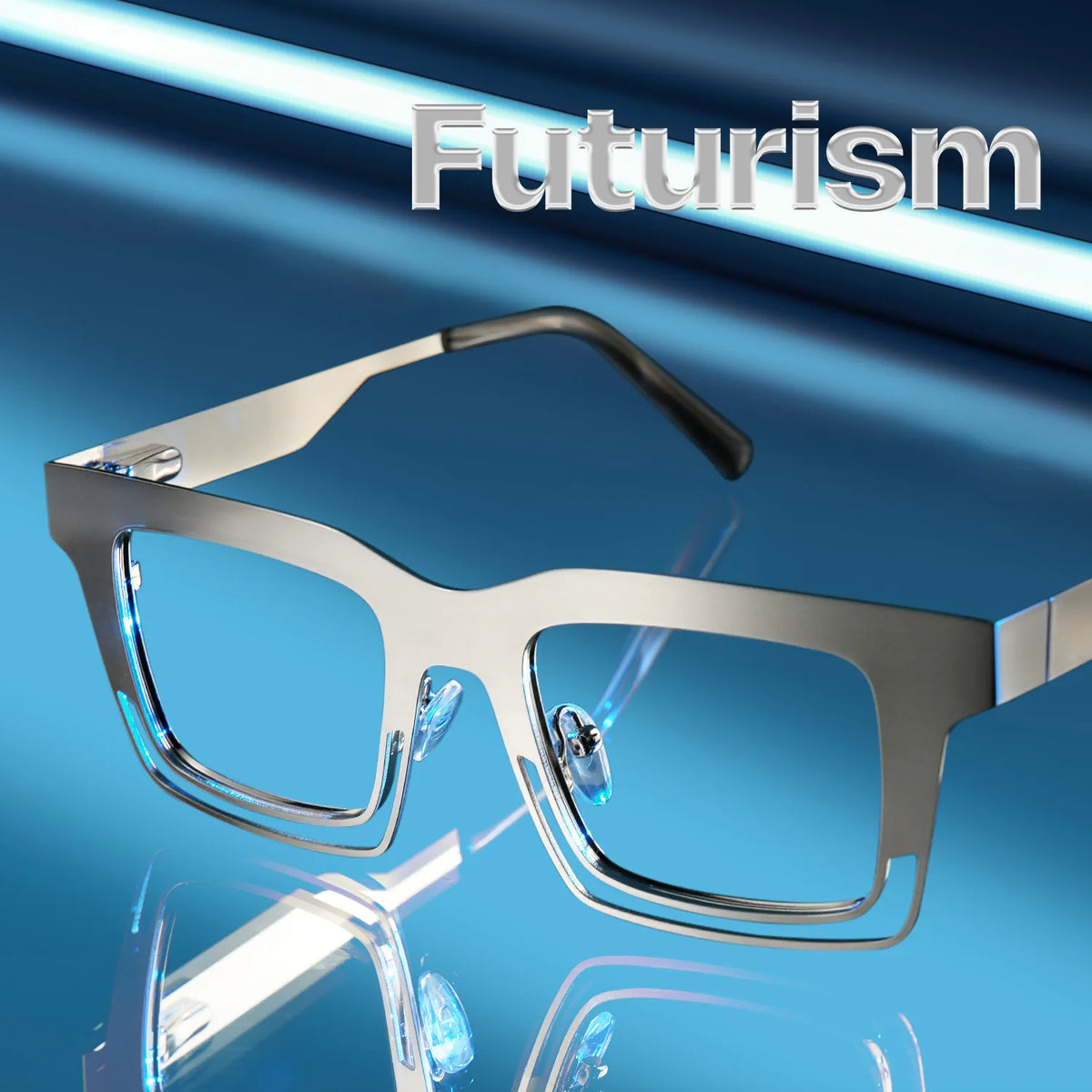 Evan Rectangle Silver Glasses