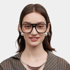 Athena Aviator Black Glasses