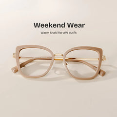 Leila Butterfly Beige Glasses
