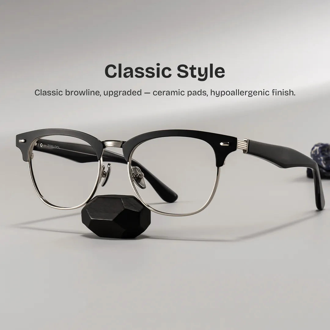 Penelope Browline Silver Glasses