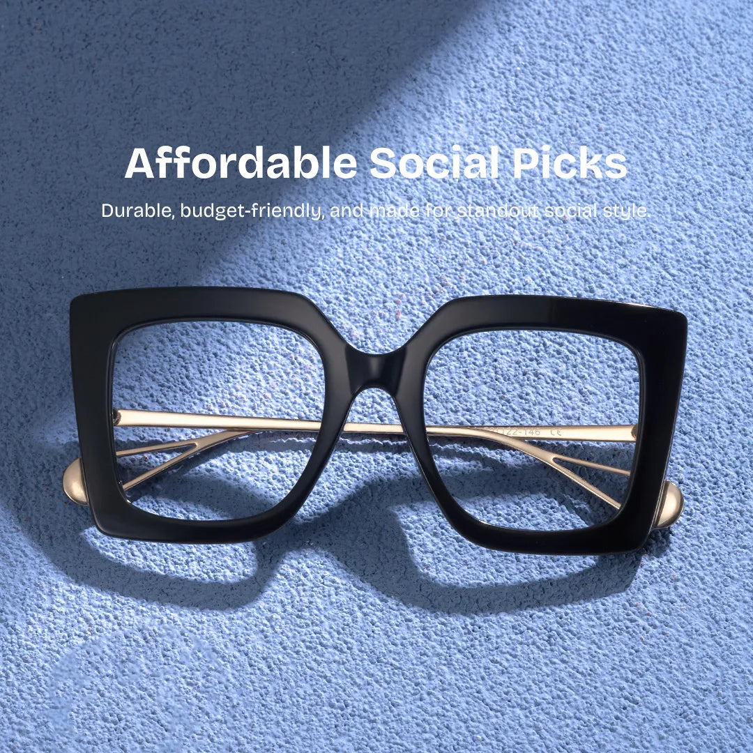 Qatar Square Black Glasses