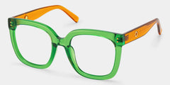 Ebony Square Green Glasses