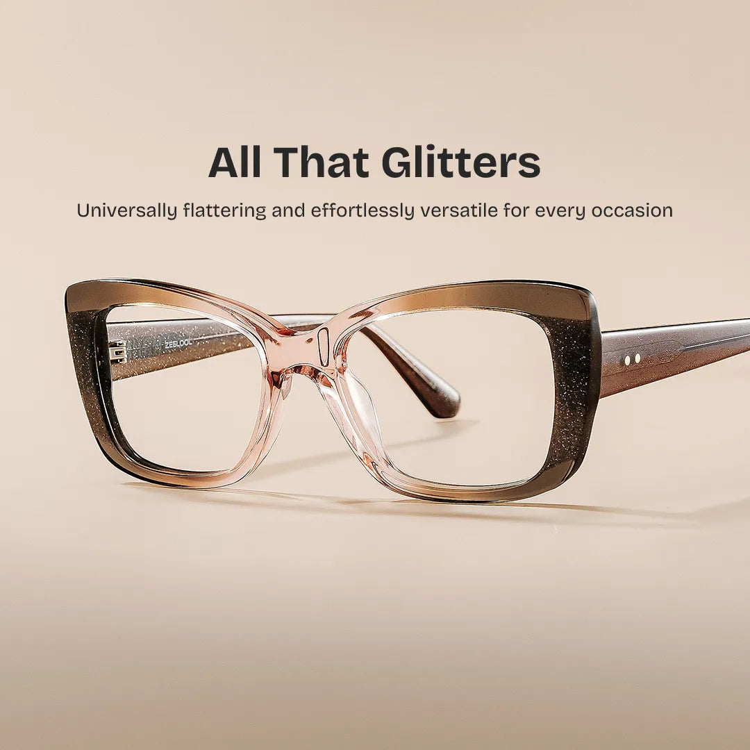 Leona Rectangle Brown Glasses