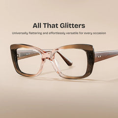 Leona Rectangle Brown Glasses