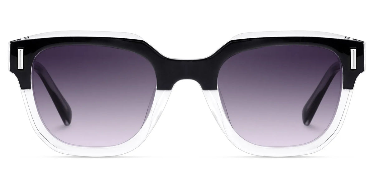 Nia Square Black Clear Sunglasses
