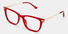 Selena Rectangle Red Glasses