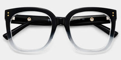 Ebony Square Black Clear Glasses