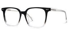 Jamaica Square Black Clear Glasses