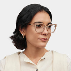 Leila Butterfly Beige Glasses