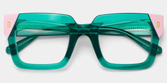 Sarah Square Green Pink Glasses