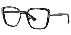Frieze Rectangle Black Glasses