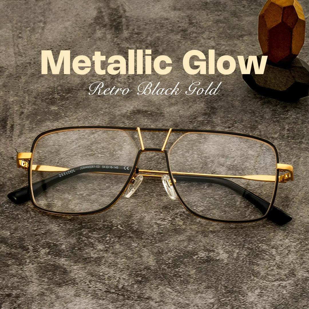 Bowdry Aviator Black Glasses