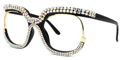 Veasley Square Multicolor Rhinestone Glasses