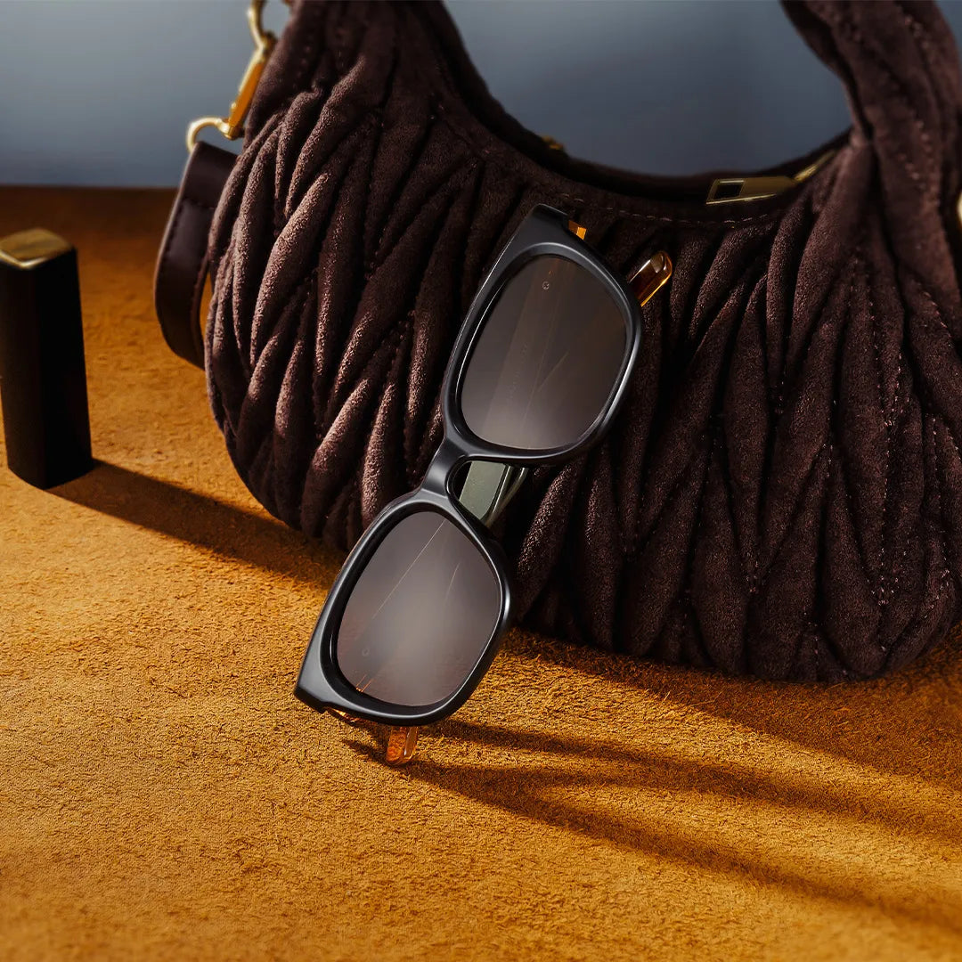 Lyric Black Rectangle Sunglasses