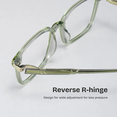 Zoe Square Green Glasses