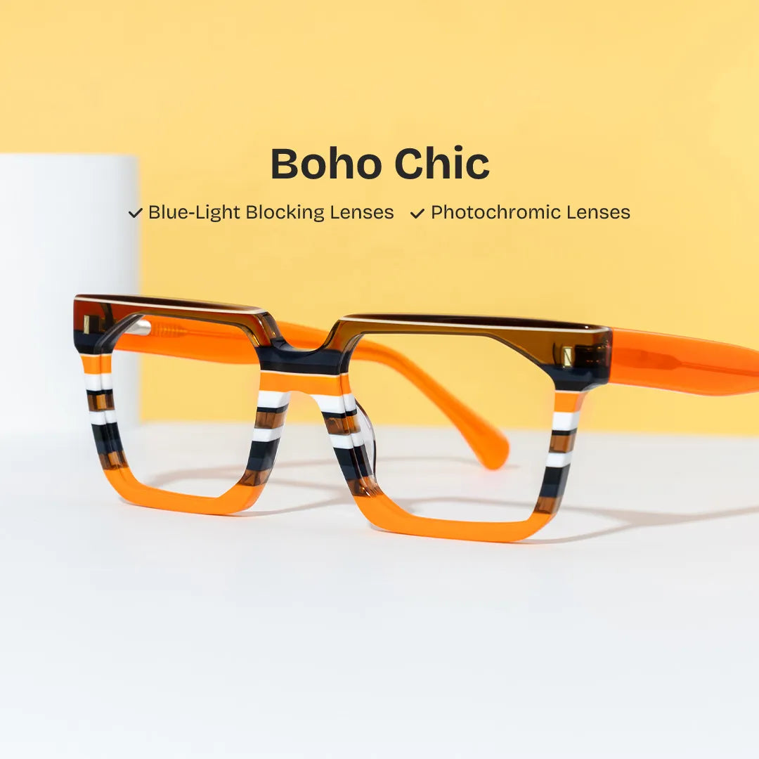 Laguer Rectangle Orange Glasses