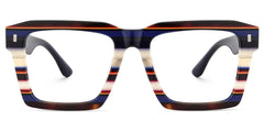 Kenish Square Blue White Glasses