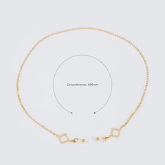 Stylish Clear Pearl Gold Eyeglasses Chains