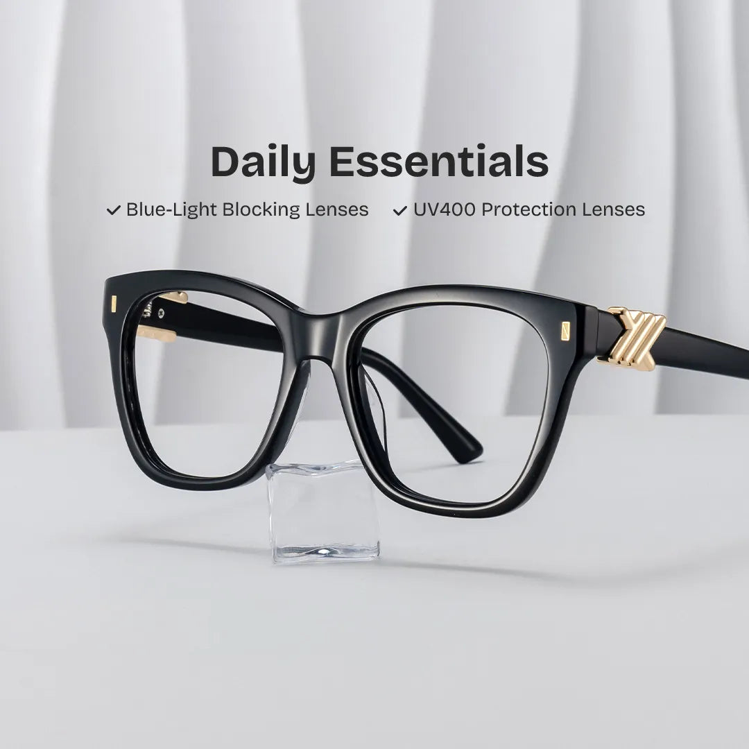 Mae Square Black Glasses