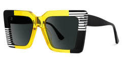 Shamika Rectangle Yellow Glasses