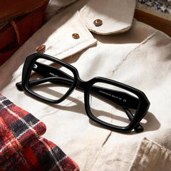 Rowan Black Rectangle Glasses