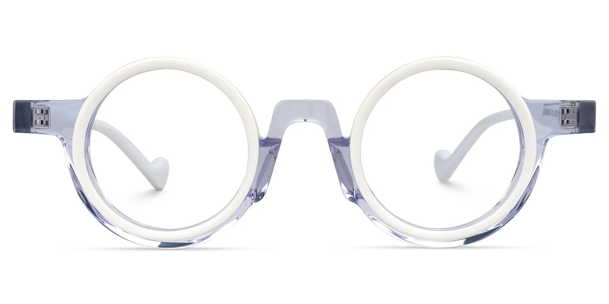 Glanton Round White Glasses