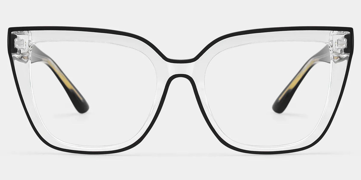 Mirta Square Black-Clear Glasses