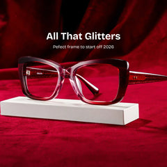 Leona Rectangle Red Glasses