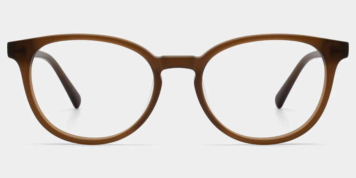 Allison Matte Brown Round Glasses