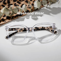 Sage Rectangle Clear Glasses