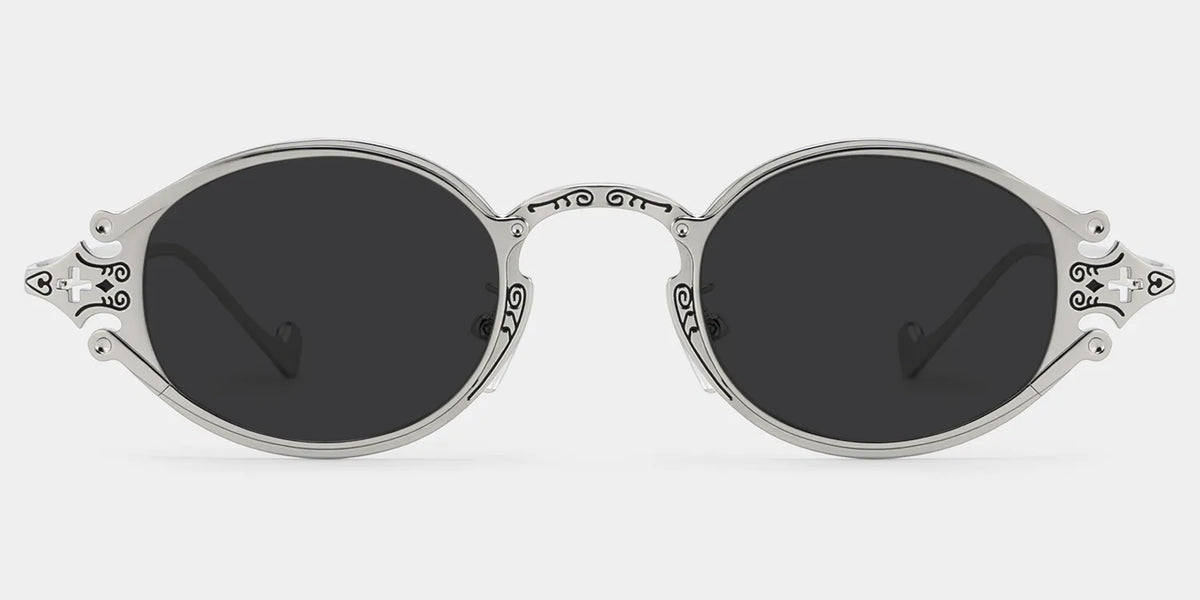 Serena Oval Silver Glasses